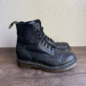 Dr Martens 1460 Pascal Black Rainbow Lace Up Boots Leather Womens Size 8 US